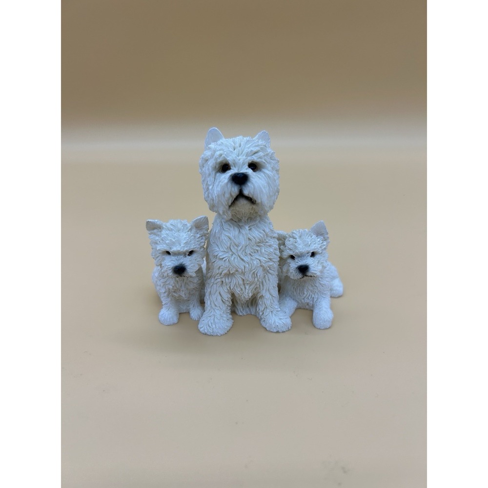 Leonardo Collection West Highland Terrier Family Figurine 1998 White Dog